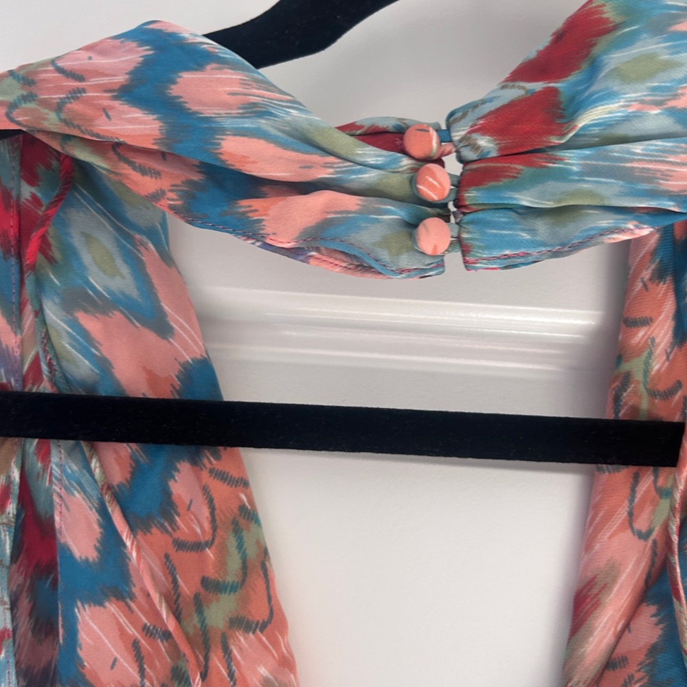 Haute Hippie Silk Georgette Multicolor Halter Top Small - Picture 5 of 6